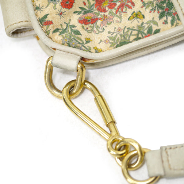 OLD Gucci　南京錠ロック フローラミニバッグ（白）