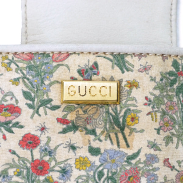 OLD Gucci　南京錠ロック フローラミニバッグ（白）