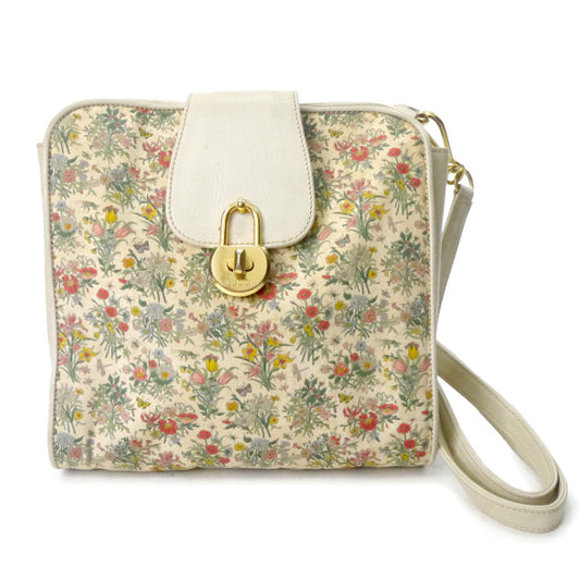 OLD Gucci　南京錠ロック フローラミニバッグ（白）