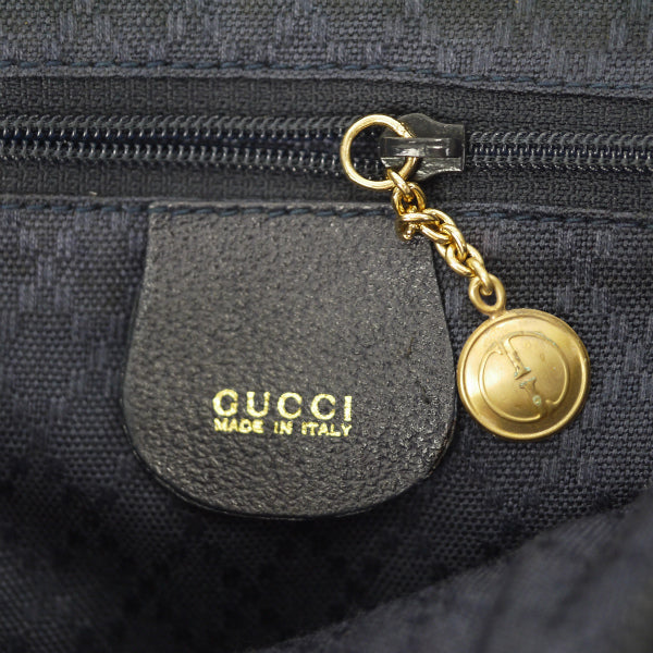OLD Gucci バンブー×スエード2WAYミニバッグ（濃紺）