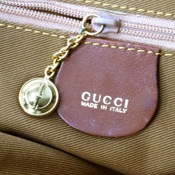 OLD Gucci　バンブー総革2WAYミニバッグ（茶）