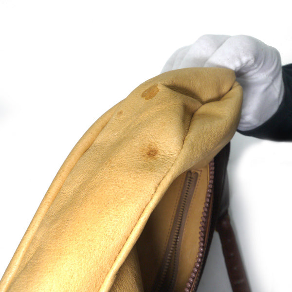 OLD Gucci　筆記体ビットロゴ スエード大型ショルダー（茶）