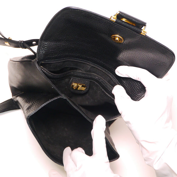 OLD Gucci 型押しポシェット（黒）