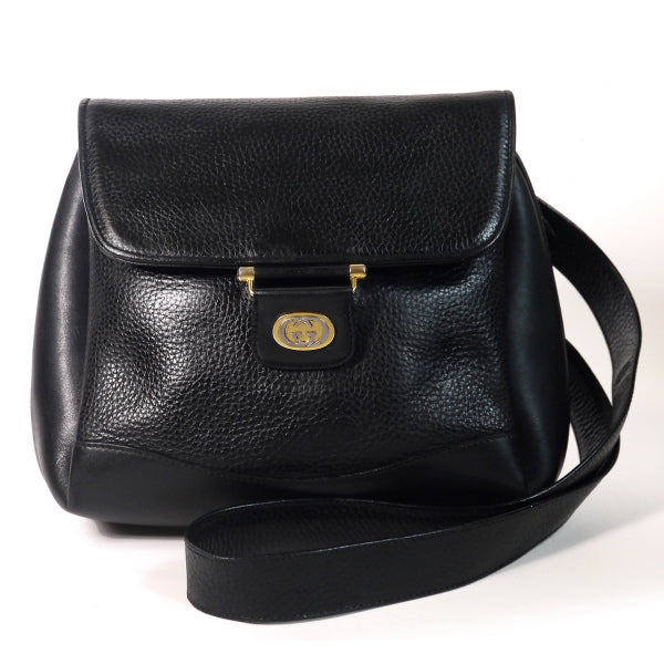 OLD Gucci 型押しポシェット（黒）