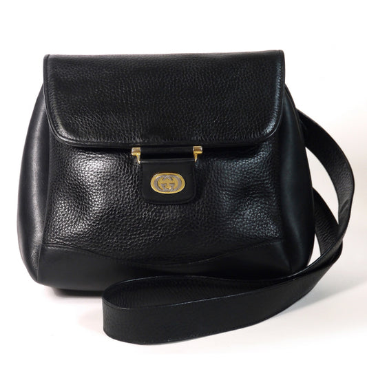 OLD Gucci 型押しポシェット（黒）