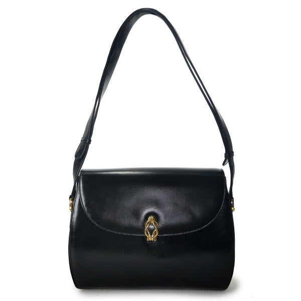 OLD Gucci アンティーク留め具2WAYレザーバッグ（黒）