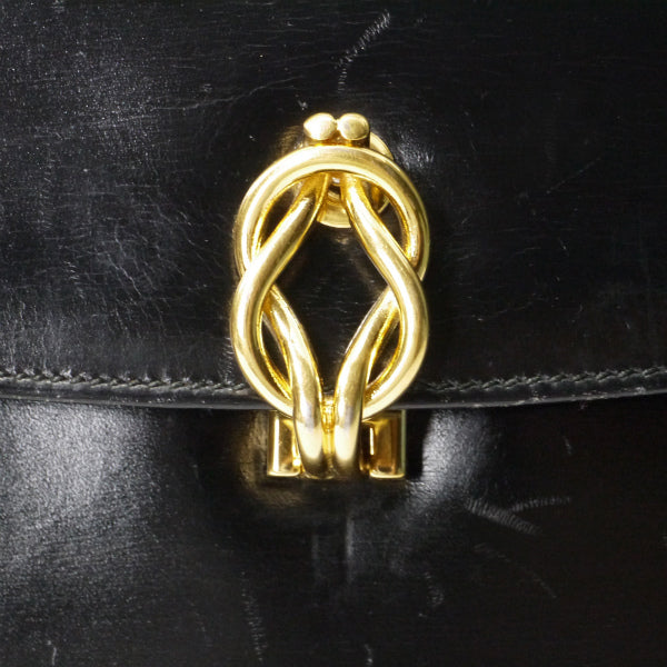 OLD Gucci アンティーク留め具2WAYレザーバッグ（黒）