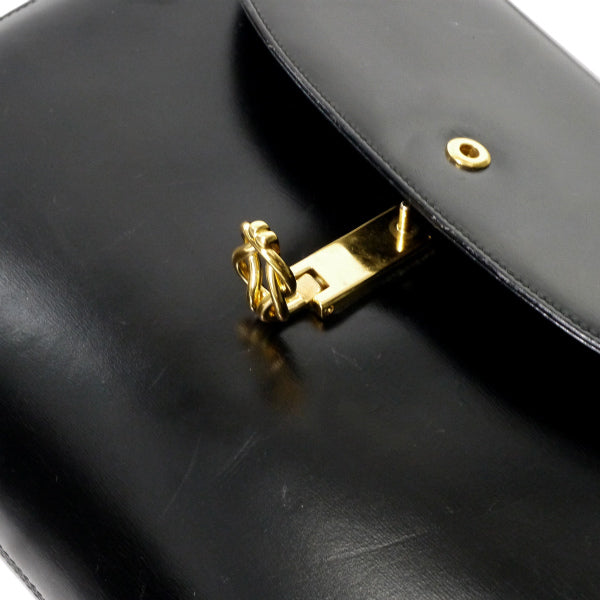 OLD Gucci アンティーク留め具2WAYレザーバッグ（黒）