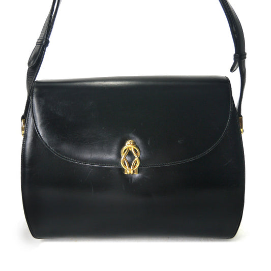 OLD Gucci アンティーク留め具2WAYレザーバッグ（黒）