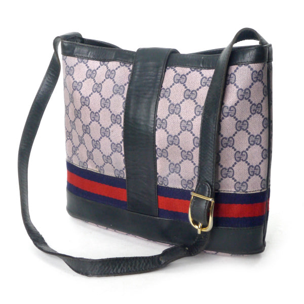 OLD Gucci  激レア!!G金具バケツ型ショルダー（ピンク×青）