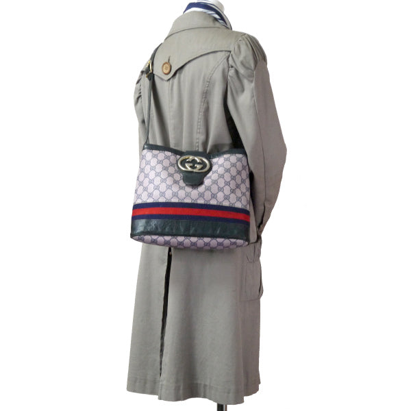 OLD Gucci  激レア!!G金具バケツ型ショルダー（ピンク×青）