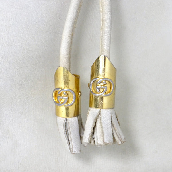 OLD Gucci　総革フリンジ付きショルダーバッグ（白）