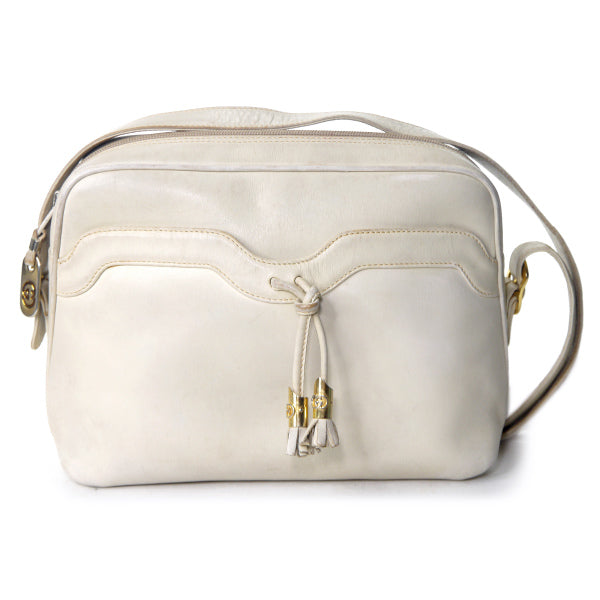 OLD Gucci　総革フリンジ付きショルダーバッグ（白）