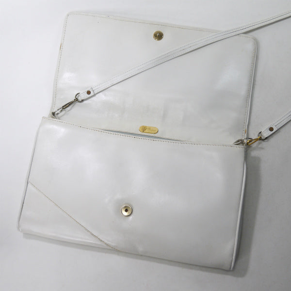 OLD Gucci　総革モノトーンライン2WAYバッグ（白/黒）