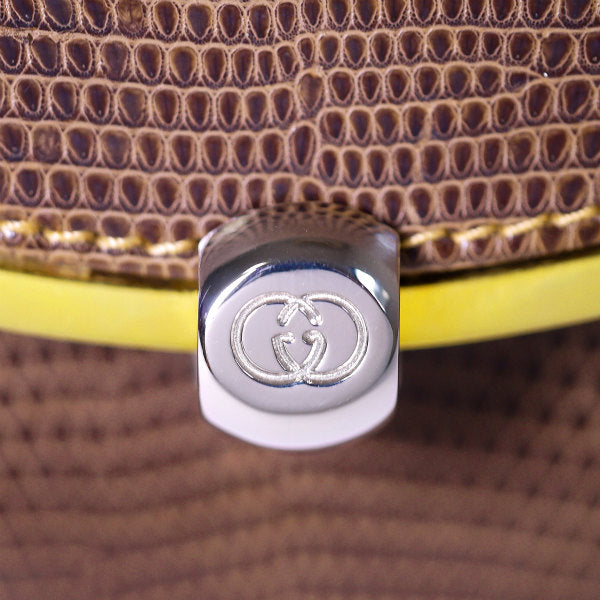 OLD Gucci　リザードポシェットショルダー(茶）