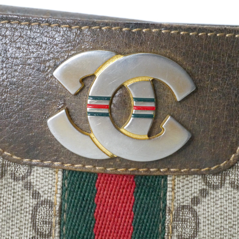 OLD Gucci　レア！シェリーバケツ型ショルダー（茶）
