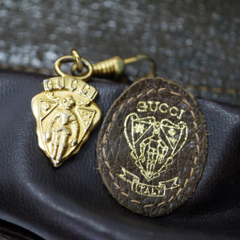 OLD Gucci　レア！シェリーバケツ型ショルダー（茶）