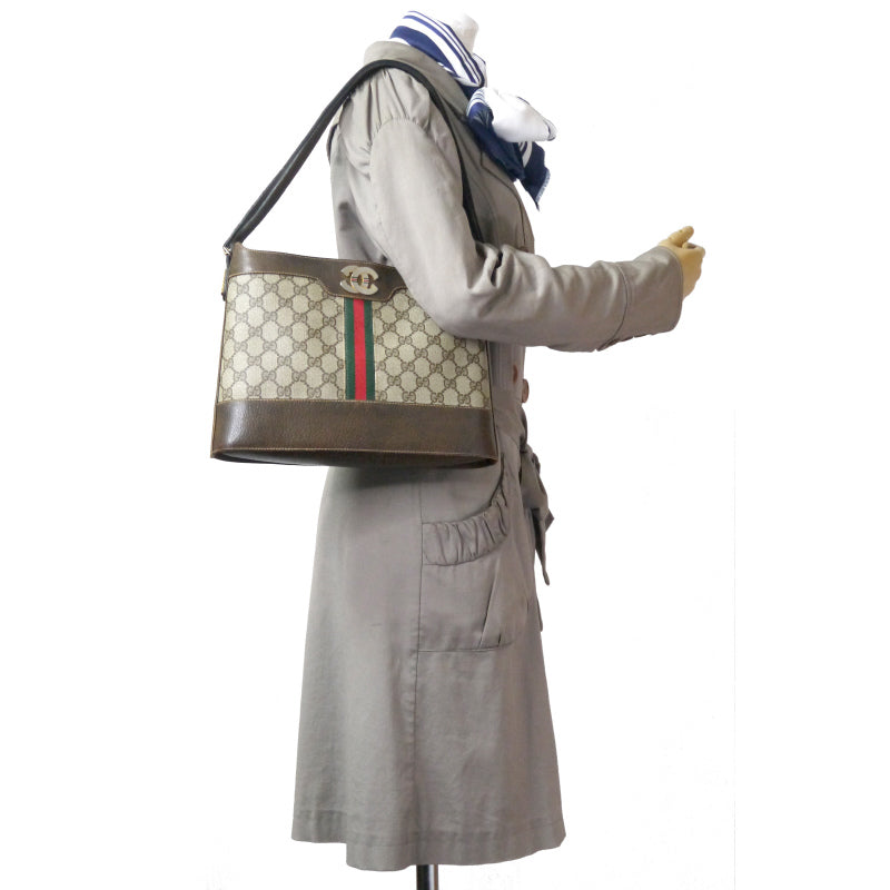 OLD Gucci　レア！シェリーバケツ型ショルダー（茶）