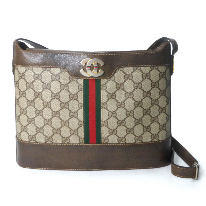 OLD Gucci　レア！シェリーバケツ型ショルダー（茶）