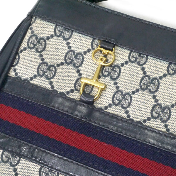 OLD Gucci 　レア!!ビット金具×シェリーショルダー（青）