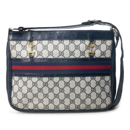 OLD Gucci 　レア!!ビット金具×シェリーショルダー（青）