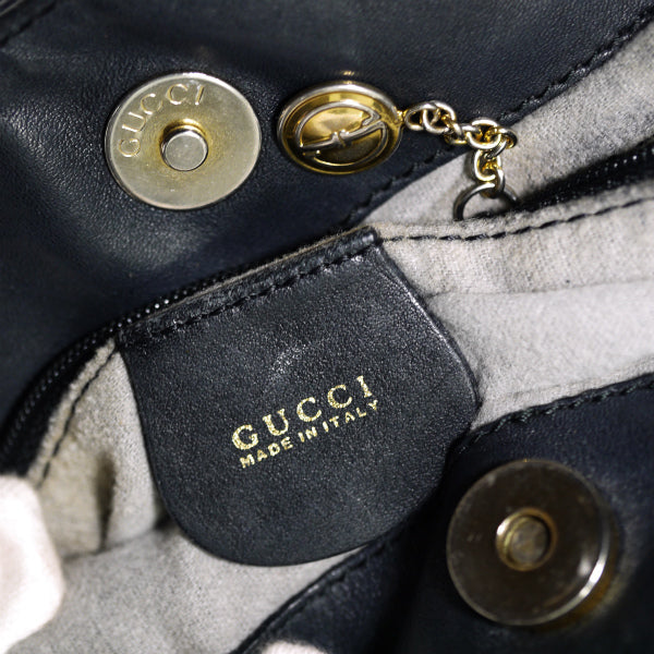 OLD Gucci ホーボー2WAYバイカラー バンブーバッグ（黒&赤・中）