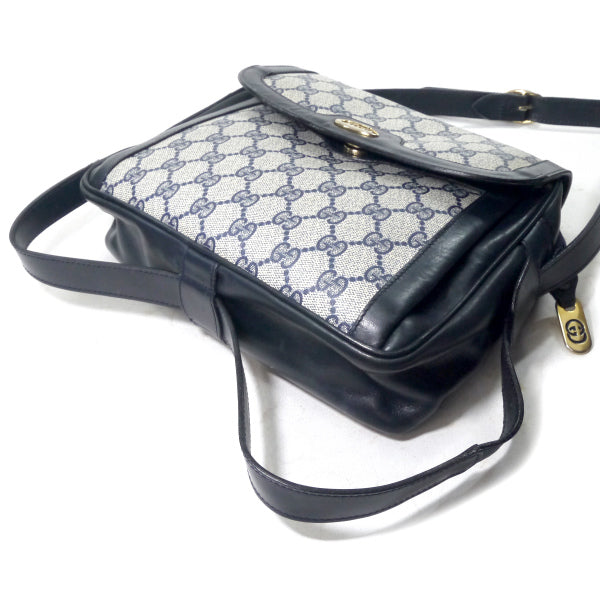 OLD Gucci　70s筆記体ロゴ2WAYショルダー（青）