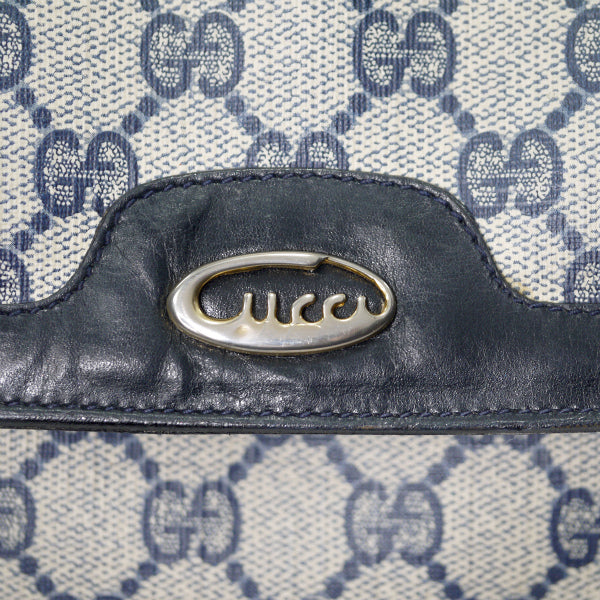 OLD Gucci　70s筆記体ロゴ2WAYショルダー（青）