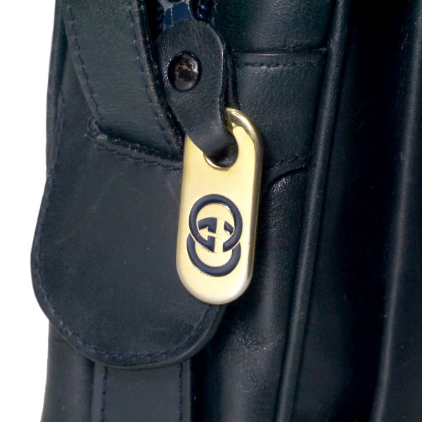 OLD Gucci　70s筆記体ロゴ2WAYショルダー（青）