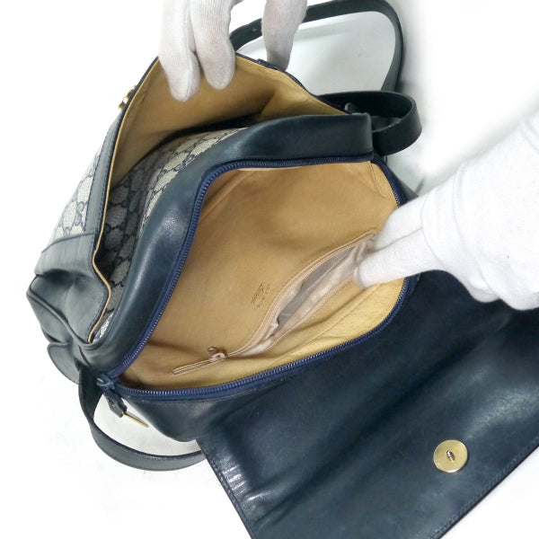 OLD Gucci　70s筆記体ロゴ2WAYショルダー（青）