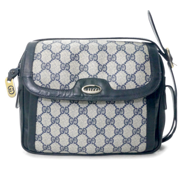 OLD Gucci　70s筆記体ロゴ2WAYショルダー（青）