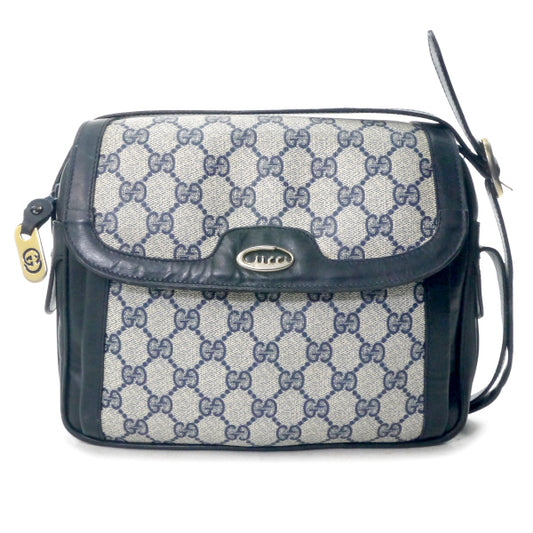 OLD Gucci　70s筆記体ロゴ2WAYショルダー（青）
