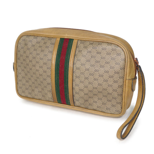 OLD Gucci 　マイクロGGシェリークラッチバッグ（キャメル）
