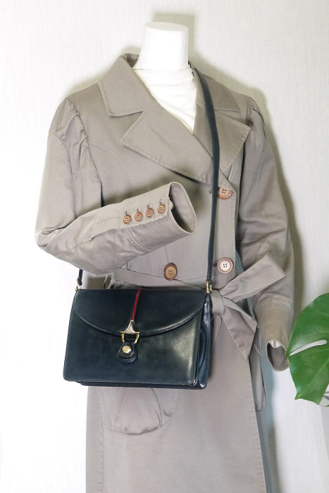 OLD Gucci 　総皮ビット　クラッチ＆ショルダー（黒）