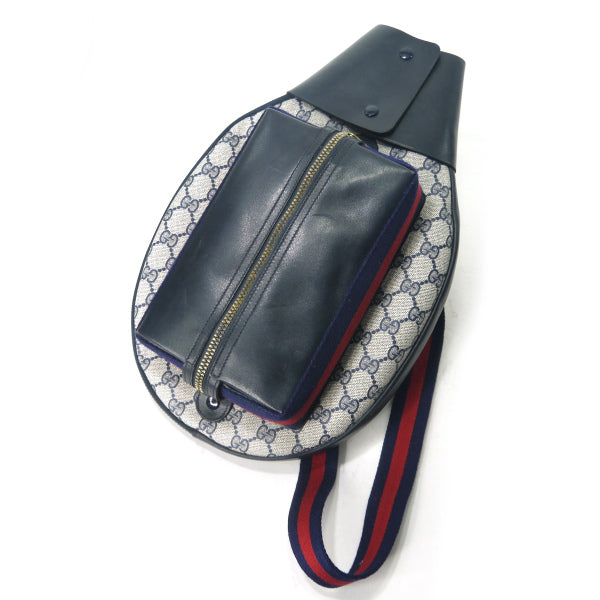 OLD Gucci 激レア!!シェリーラケットバッグ（青）