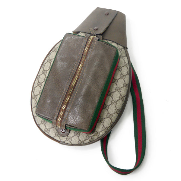 OLD Gucci 70s!!シェリーラケットバッグ（茶）