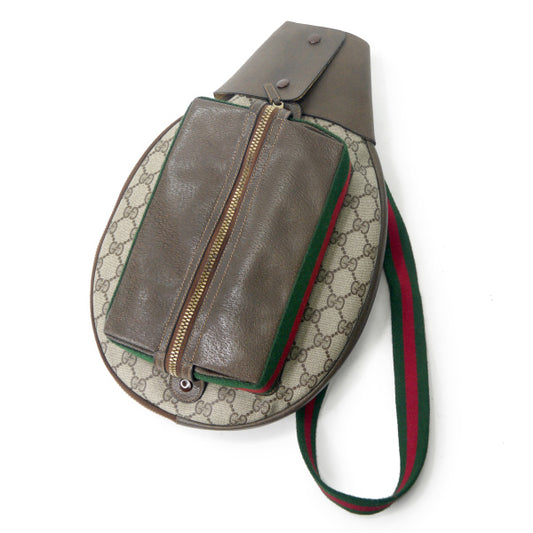 OLD Gucci 70s!!シェリーラケットバッグ（茶）