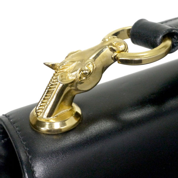 OLD Gucci　激レア!!ホースヘッド総革ショルダー（黒）