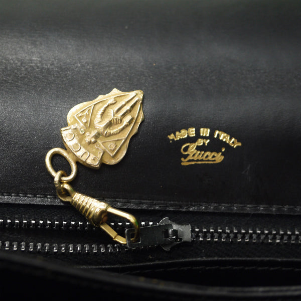 OLD Gucci　激レア!!ホースヘッド総革ショルダー（黒）