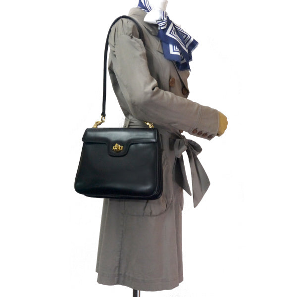 OLD Gucci　激レア!!ホースヘッド総革ショルダー（黒）