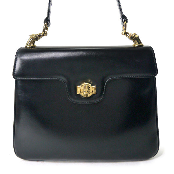 OLD Gucci　激レア!!ホースヘッド総革ショルダー（黒）