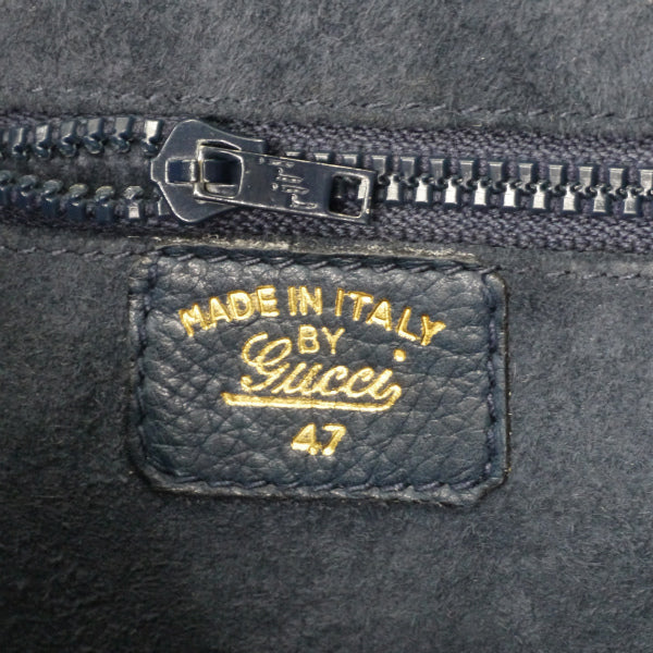 OLD Gucci 　レア!!総革サイドビットシェリーショルダー（濃紺）
