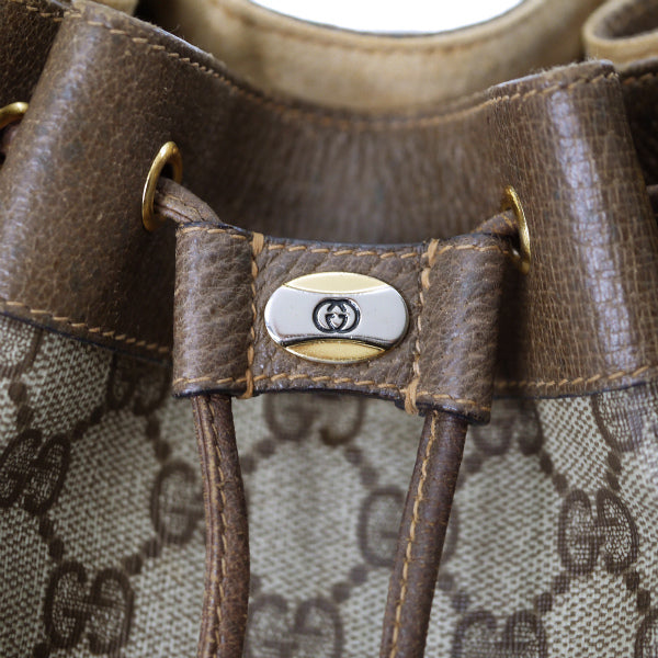 OLD Gucci　希少紙タグ付！巾着型サイドシェリーショルダー（茶）