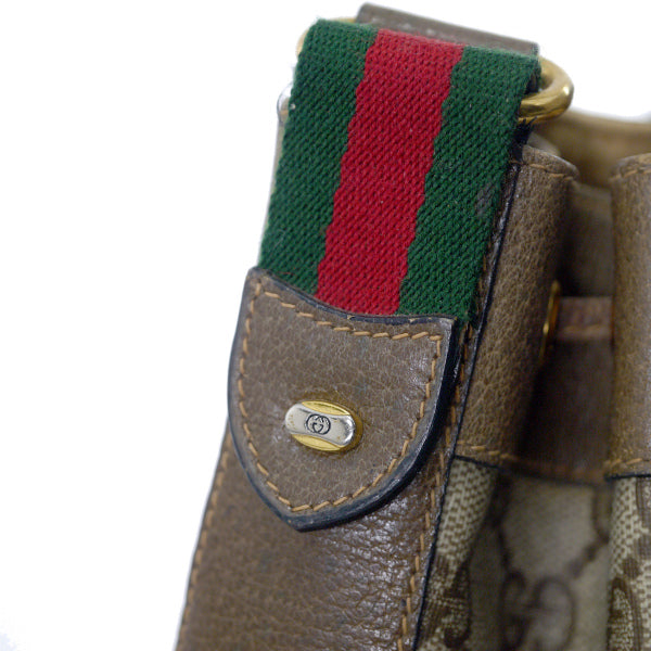 OLD Gucci　希少紙タグ付！巾着型サイドシェリーショルダー（茶）