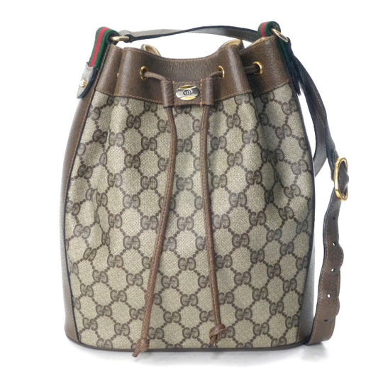 OLD Gucci　希少紙タグ付！巾着型サイドシェリーショルダー（茶）