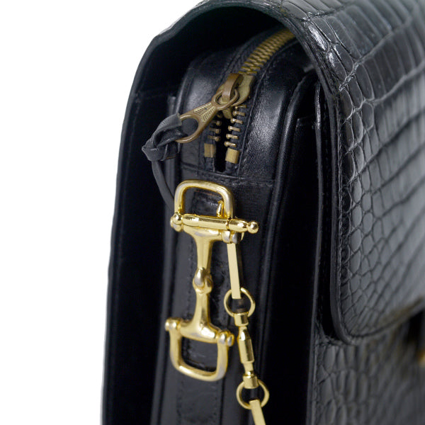 OLD Gucci　激レア!!クロコチェーンバッグ（黒）