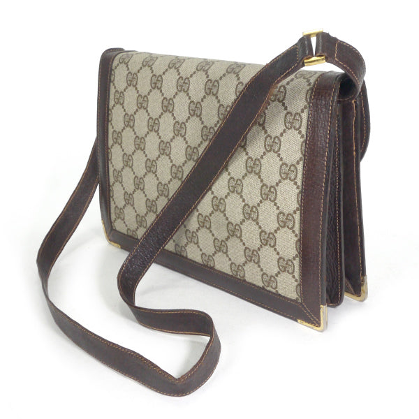 OLD Gucci　鍵穴デザインGG柄ショルダー（茶）