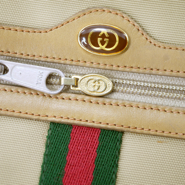 OLD Gucci　定番ショルダー縦シェリー（ベージュ・大）