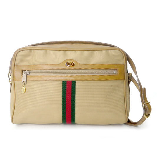 OLD Gucci　定番ショルダー縦シェリー（ベージュ・大）