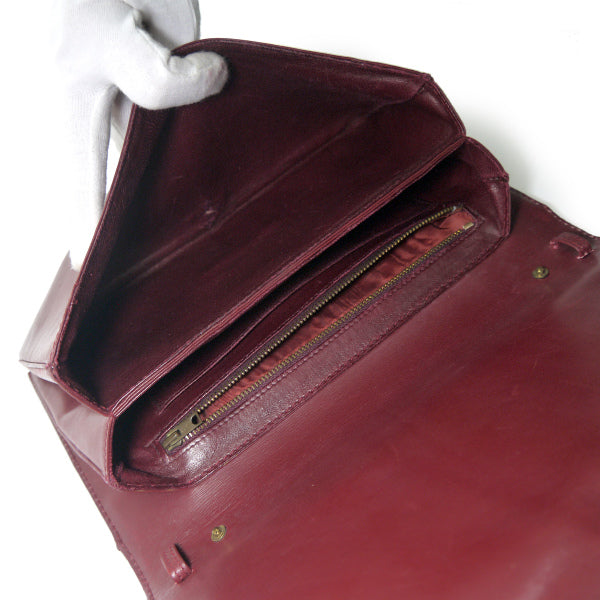 OLD Gucci70sリザード革チェーンバッグ（ボルドー）